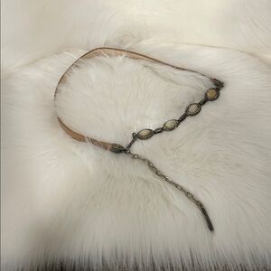 Elegant Tan and Silver Women's Belt